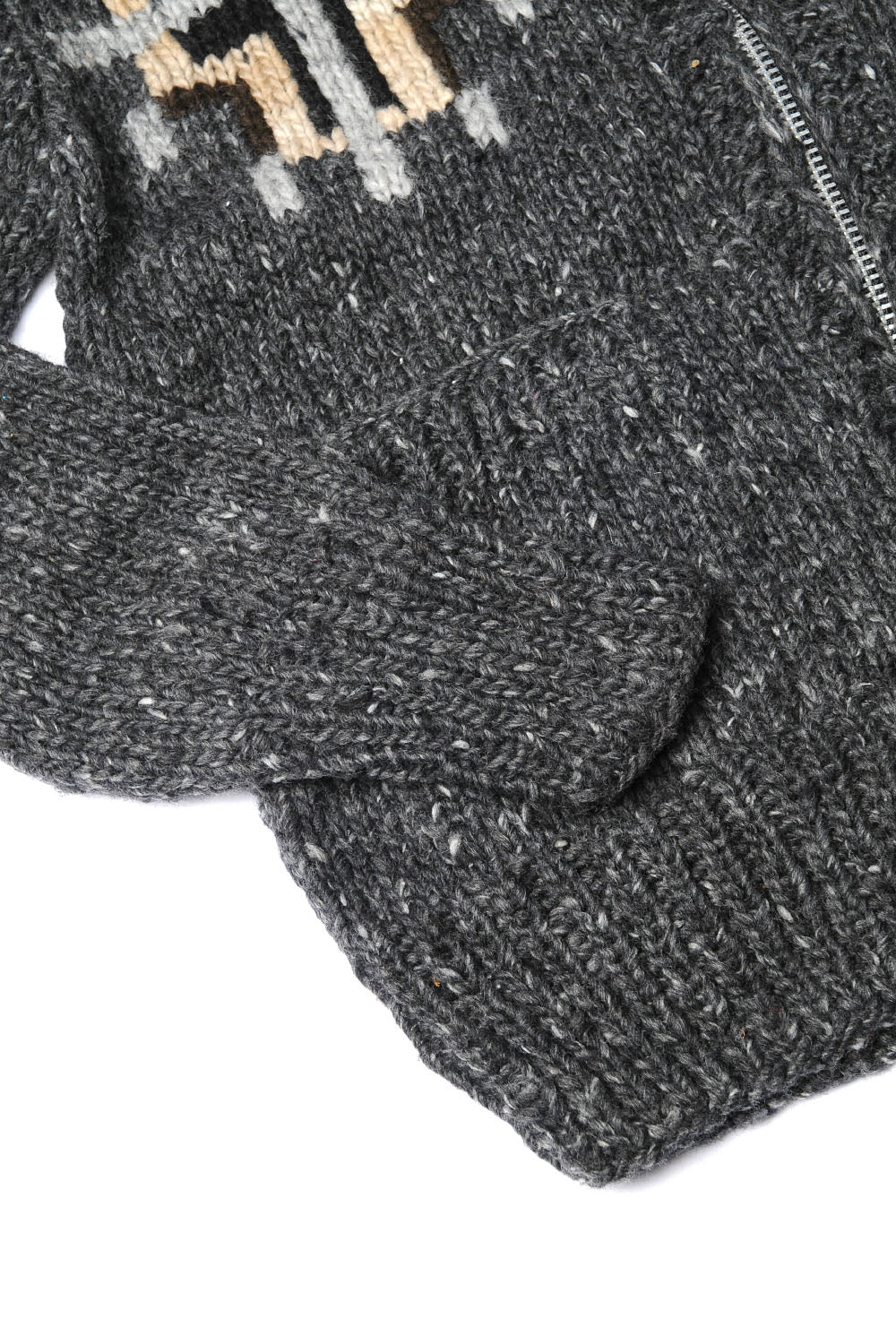 Chimayo Set-in Zipper Cardigan - Ox Grey - Image 4