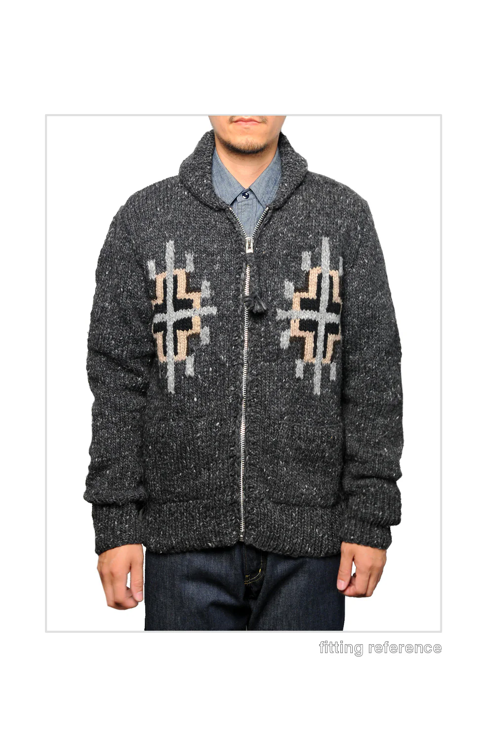 Chimayo Set-in Zipper Cardigan - Ox Grey - Image 6