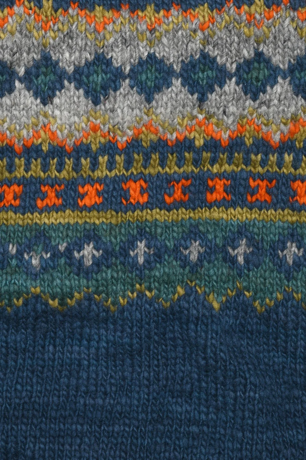 Fair Isle #3 Zipper Cardigan - Dk. real Indigo - Image 4