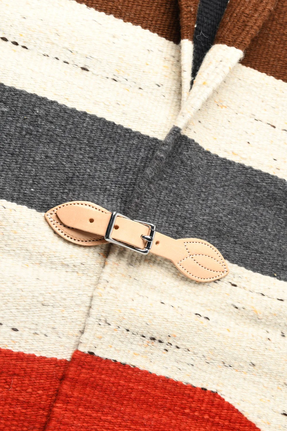 Merino Wool Blanket Poncho, Autumn Wave - Natural Heather Multi - Image 4