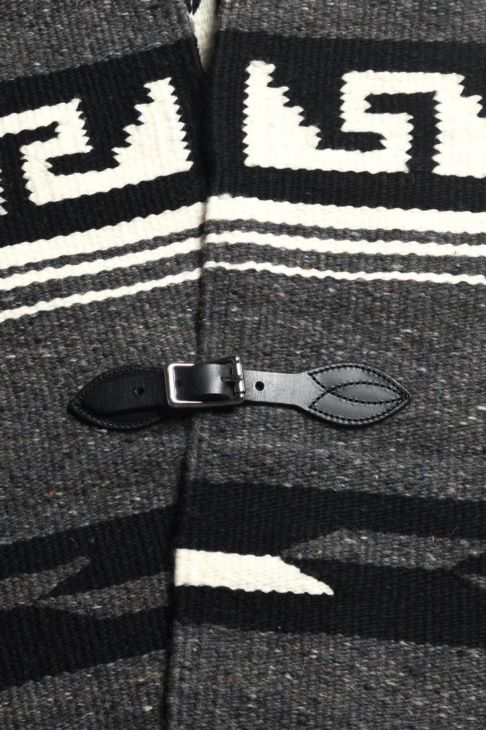 Merino Wool Blanket Poncho, Ruana Greca - Grey - Image 3