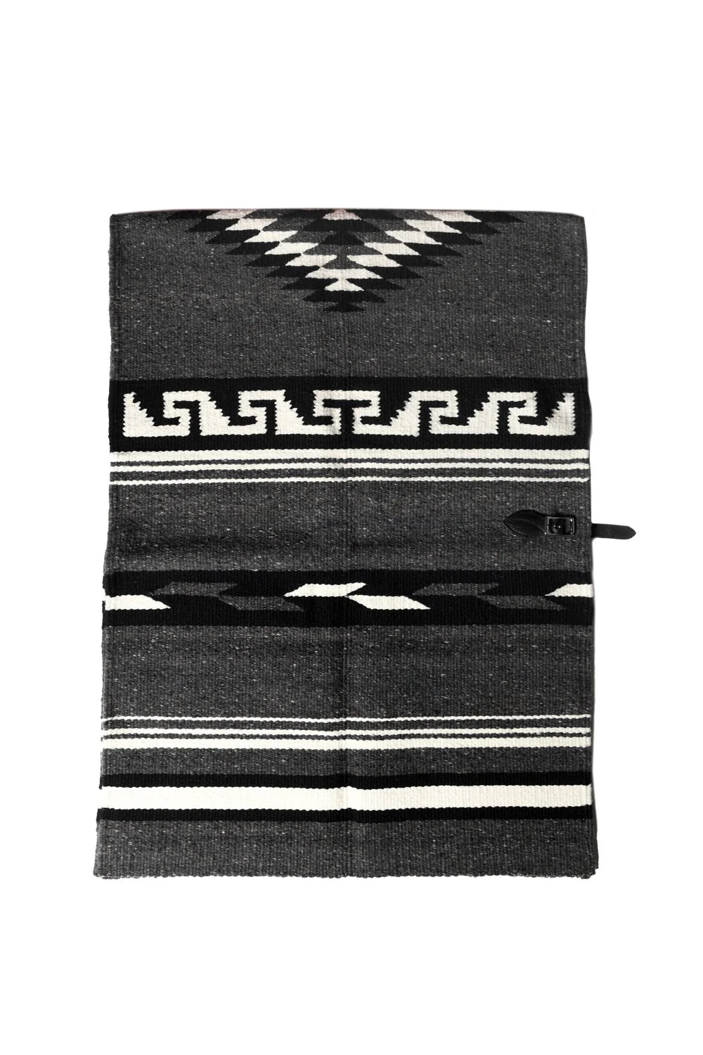 Merino Wool Blanket Poncho, Ruana Greca - Grey - Image 5