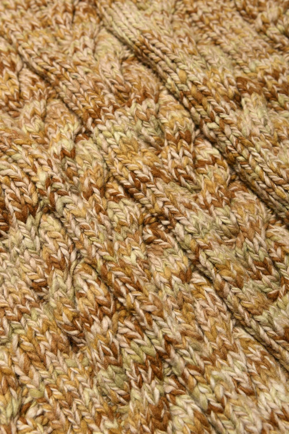 Mix Fisherman V Neck Cardigan - Dk Beige Mix - Image 4