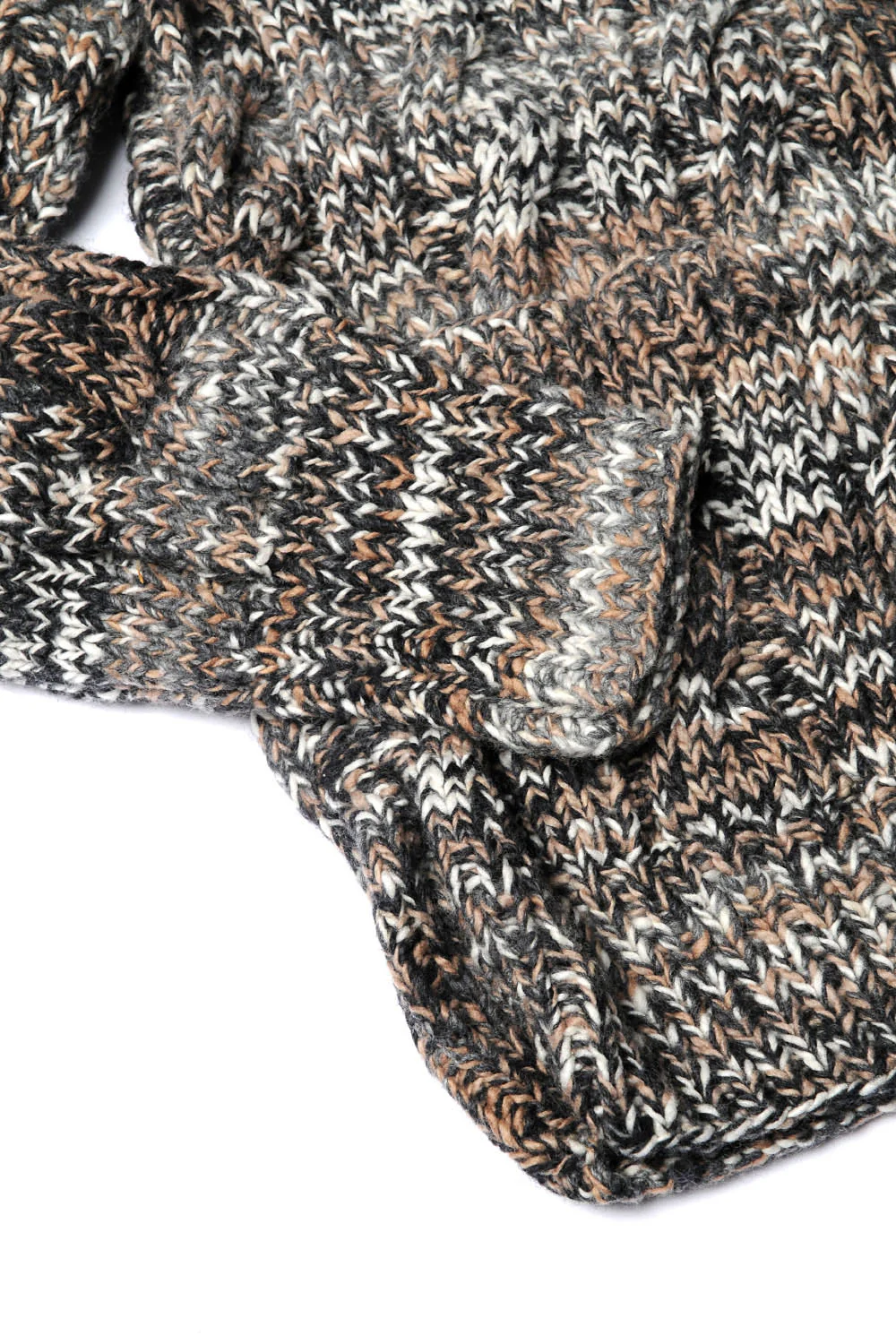 Mix Fisherman V Neck Cardigan - Ox Grey Mix - Image 3