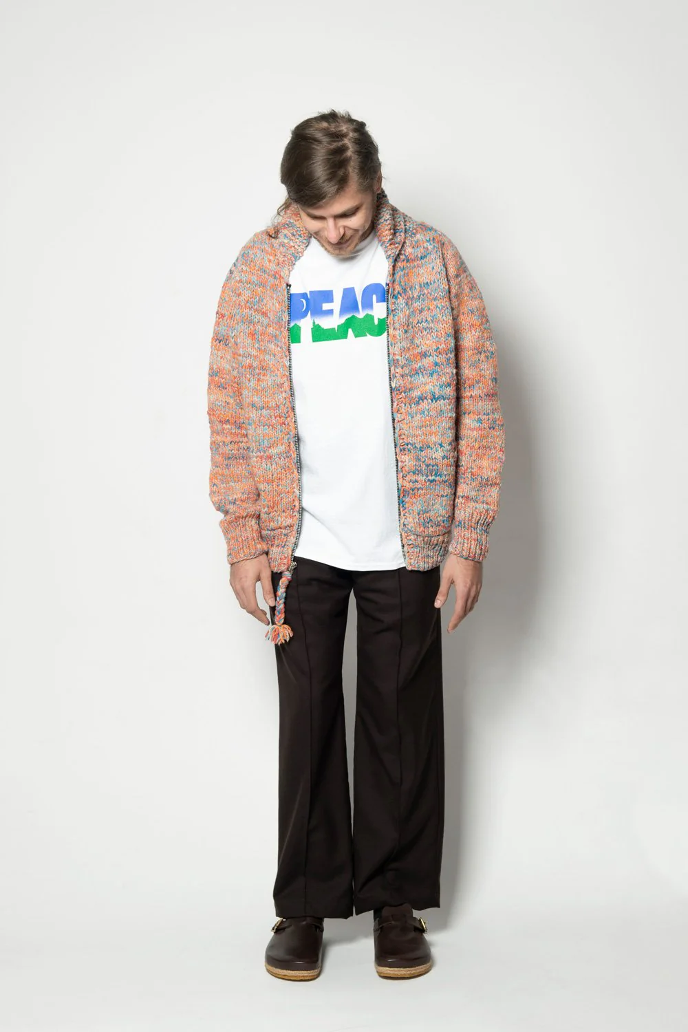 Mix Heather Zipper Cardigan - Heather Med Turq Mix - Image 5