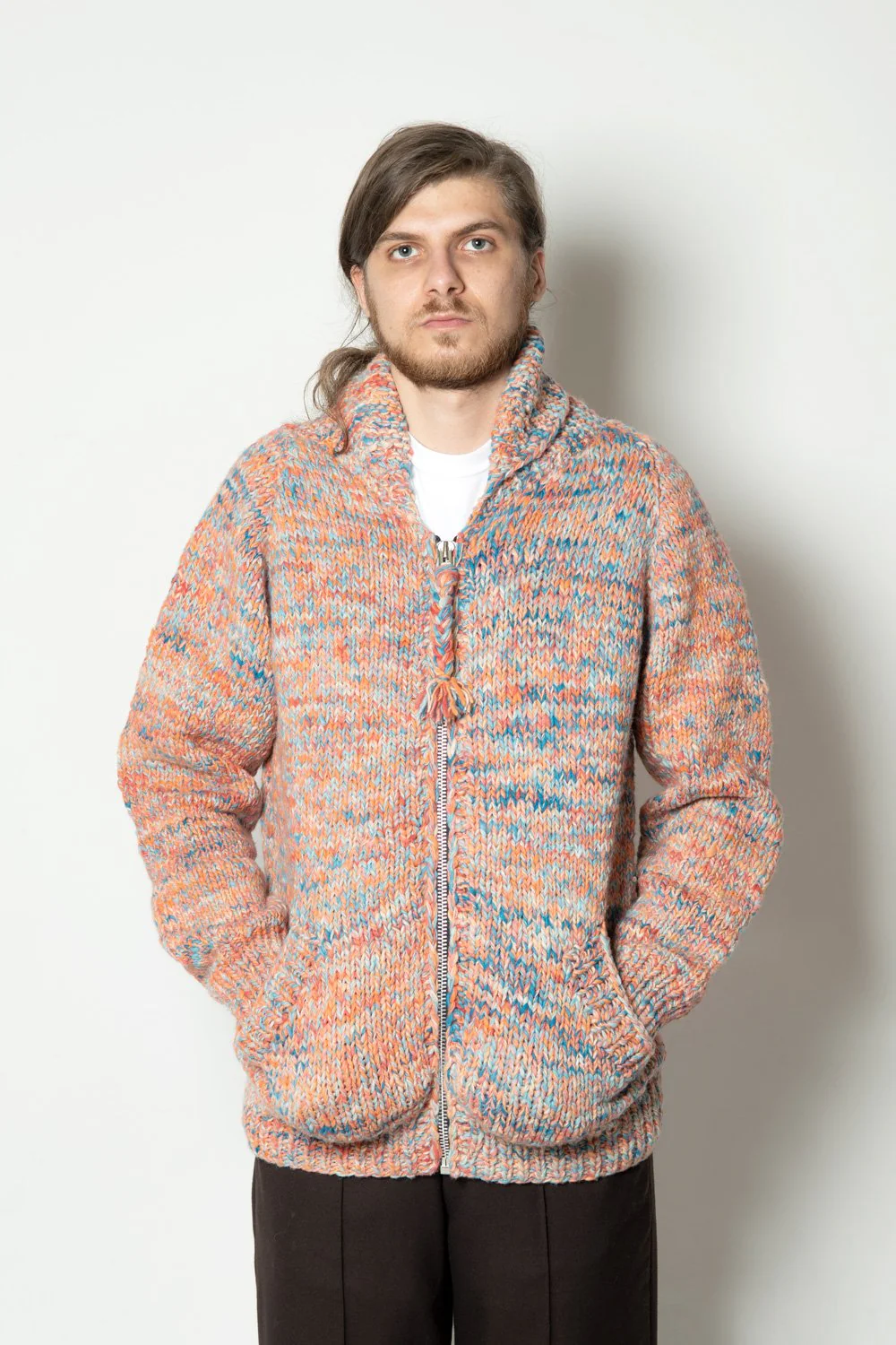 Mix Heather Zipper Cardigan - Heather Med Turq Mix - Image 6