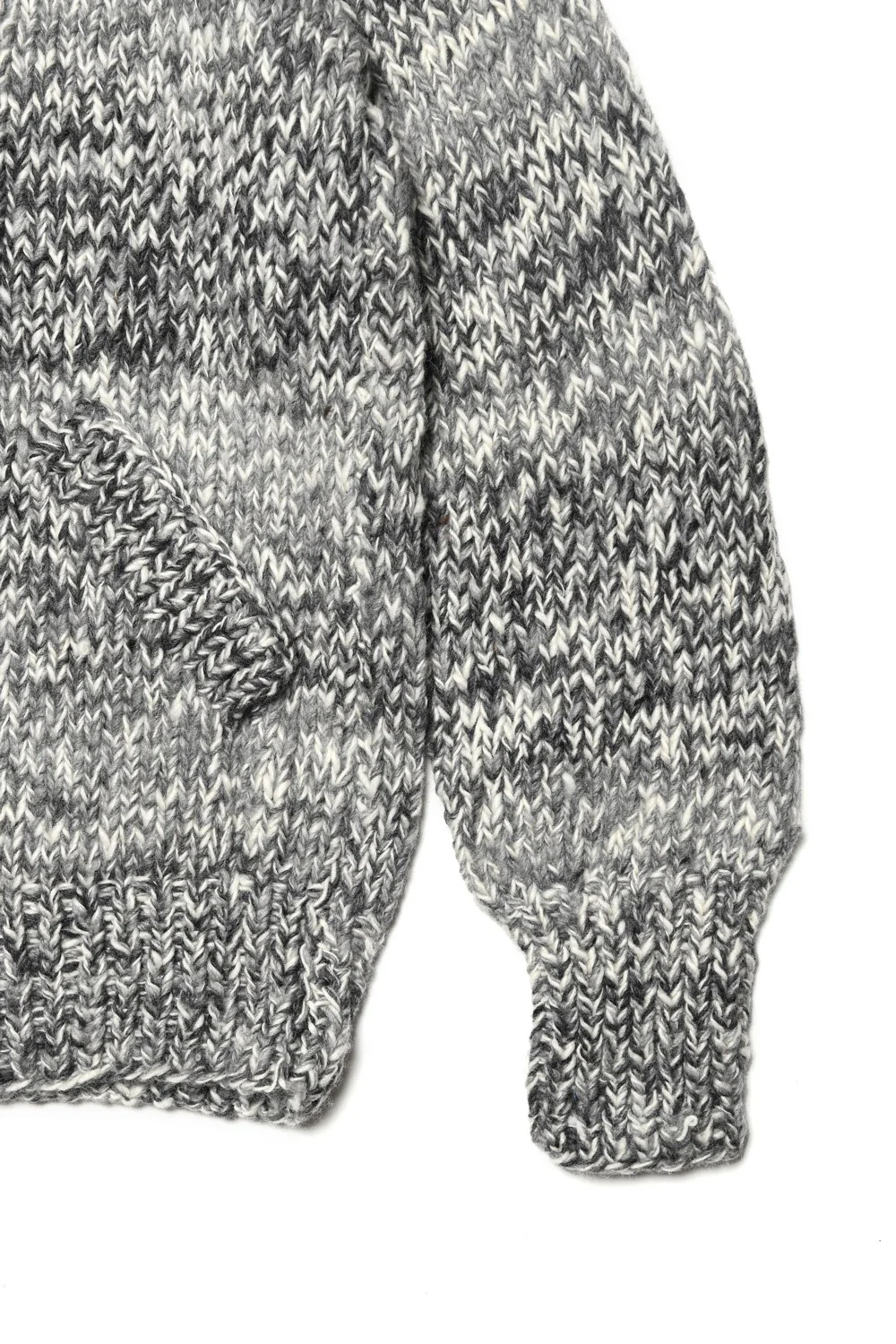 Mix Heather Zipper Cardigan - Ivory Mix - Image 3