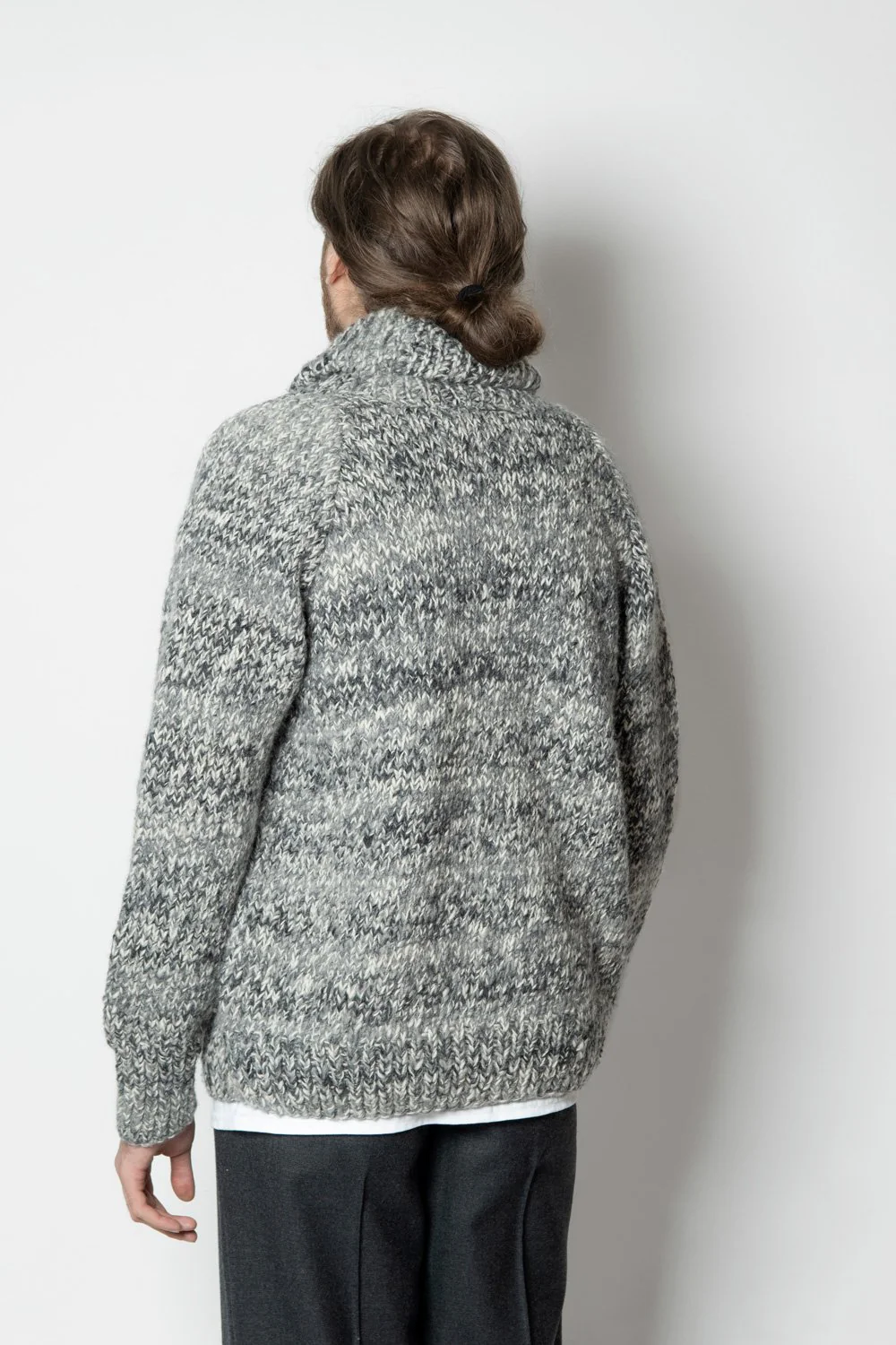 Mix Heather Zipper Cardigan - Ivory Mix - Image 7